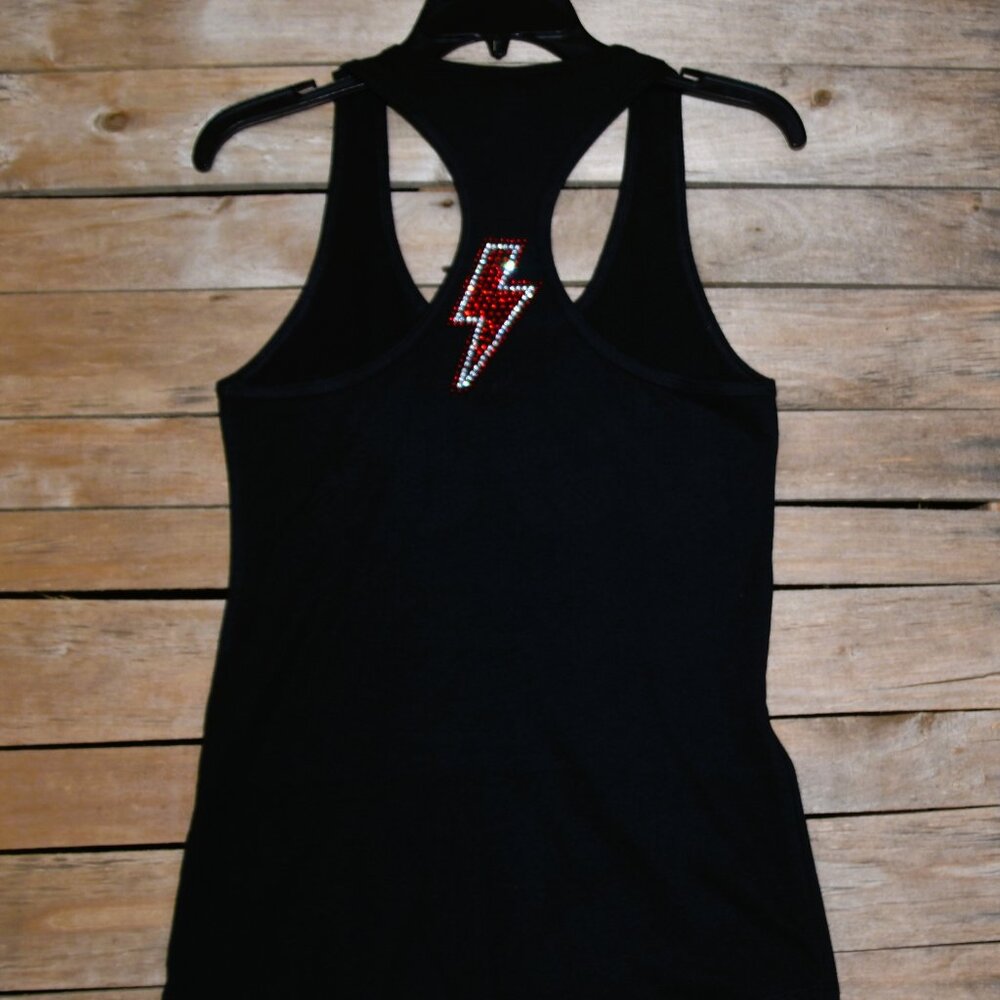 AC/DC Rhinestone bling racer back tank top XS, S, M, L, XL, 2XL ACDC AC …